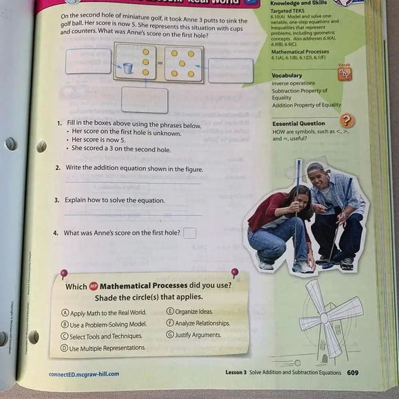 Glencoe TEKS Math Course 1 Vol. 2 Grade 6 McGraw Hill Education Paperback 2015 - Picture 7 of 11